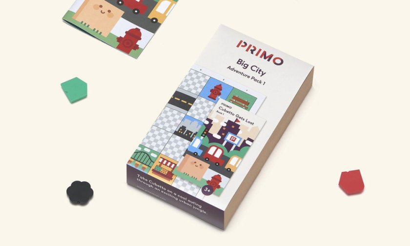PRIMO玩具品牌積木包裝設(shè)計(jì)，展現(xiàn)了積木圖案與天然木材品質(zhì)