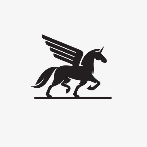 優(yōu)雅的單黑色logo設(shè)計(jì)-飛馬獨(dú)角獸主題logo設(shè)計(jì)