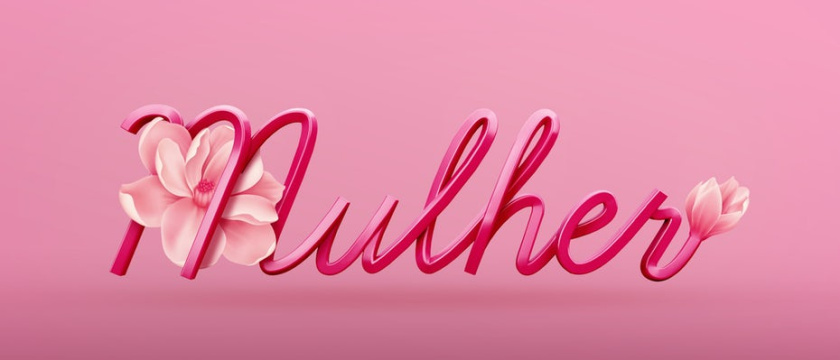 3D設計-Mulher 3D標志設計，3D型的華麗典范為花卉潮流帶來全新生活
