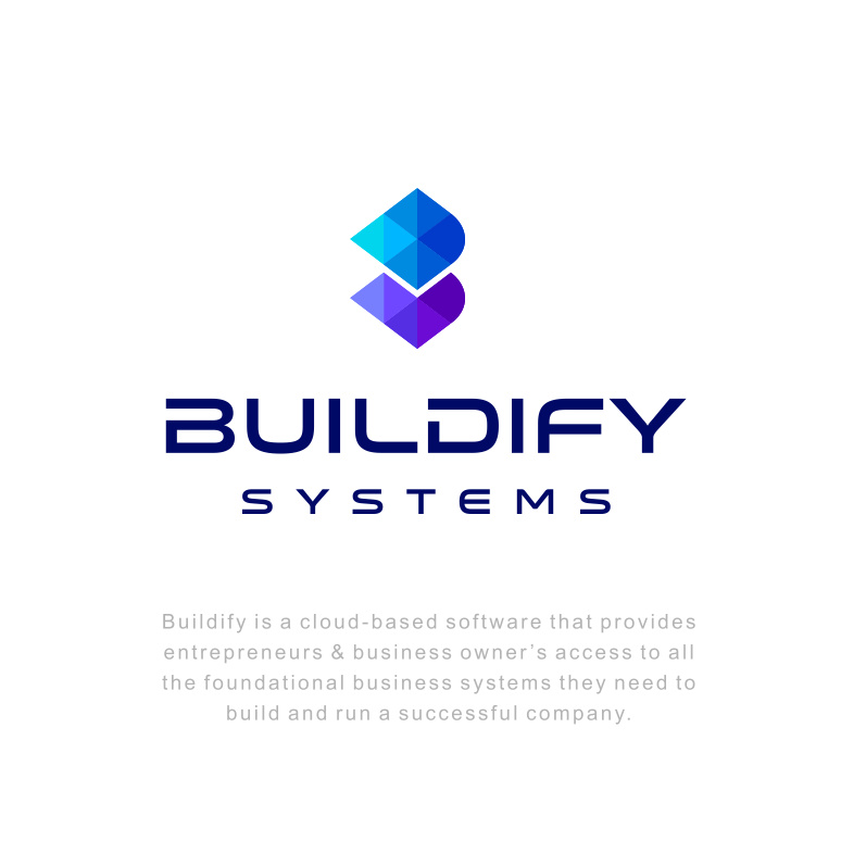 雙色調(diào)和漸變色設(shè)計(jì)-Buildify Systems徽標(biāo)標(biāo)志設(shè)計(jì)