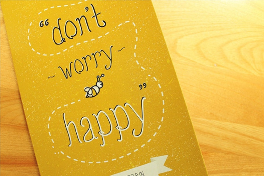 古怪的字體-別擔(dān)心蜜蜂開心卡設(shè)計(jì)