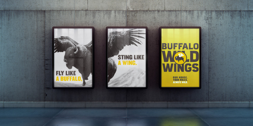 Buffalo Wild Wings體育酒吧新logo設(shè)計(jì),帶翅膀的水牛形象 Buffalo Wild Wings體育酒吧新logo設(shè)計(jì),帶翅膀的水牛形象