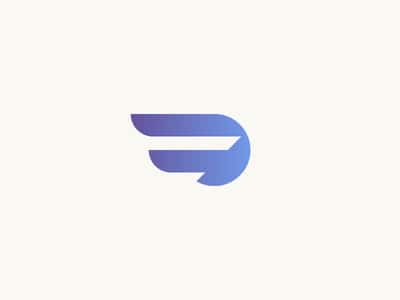藍色的翅膀色塊logo設(shè)計