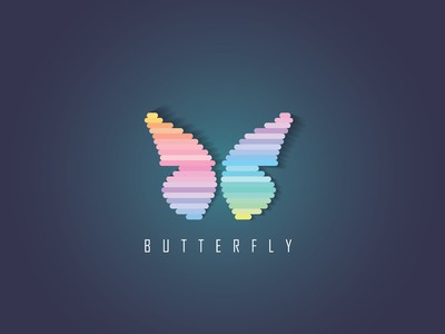 彩色的蝴蝶翅膀的logo設(shè)計