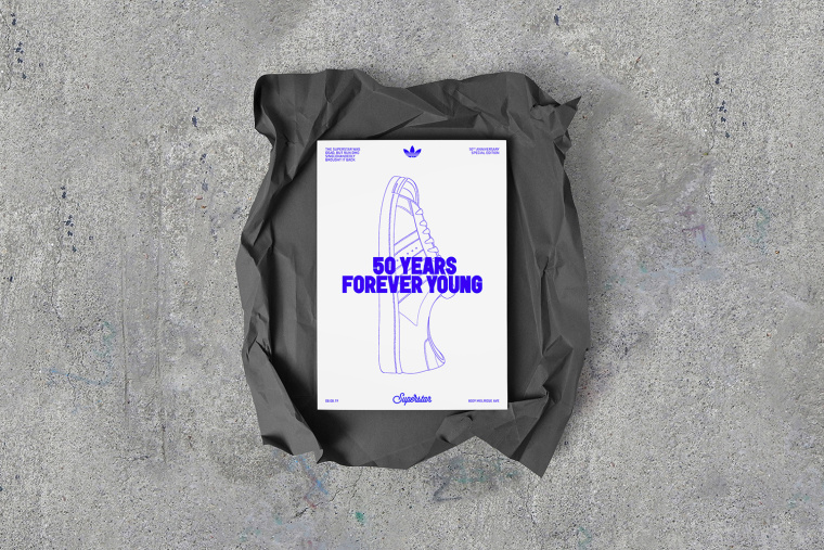 阿迪達斯超級巨星50周年紀念版紫色包裝設(shè)計