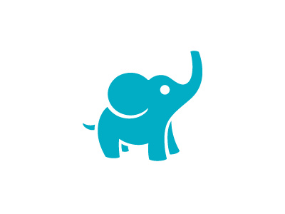淡藍色的大象logo設(shè)計-上海logo設(shè)計公司