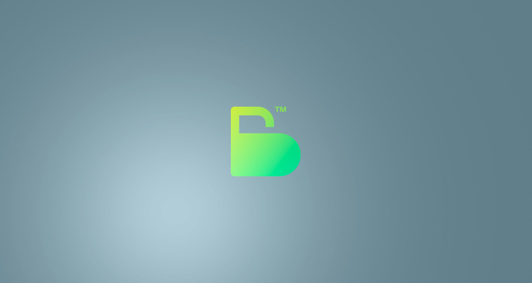 Bitrony 安全支付公司logo設(shè)計，字母B與鎖具的結(jié)合