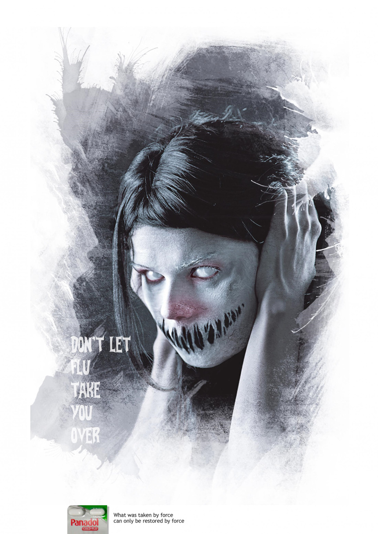 Panadol感冒藥平面創(chuàng)意廣告，不要讓流感帶你走-上海尚略廣告設計公司