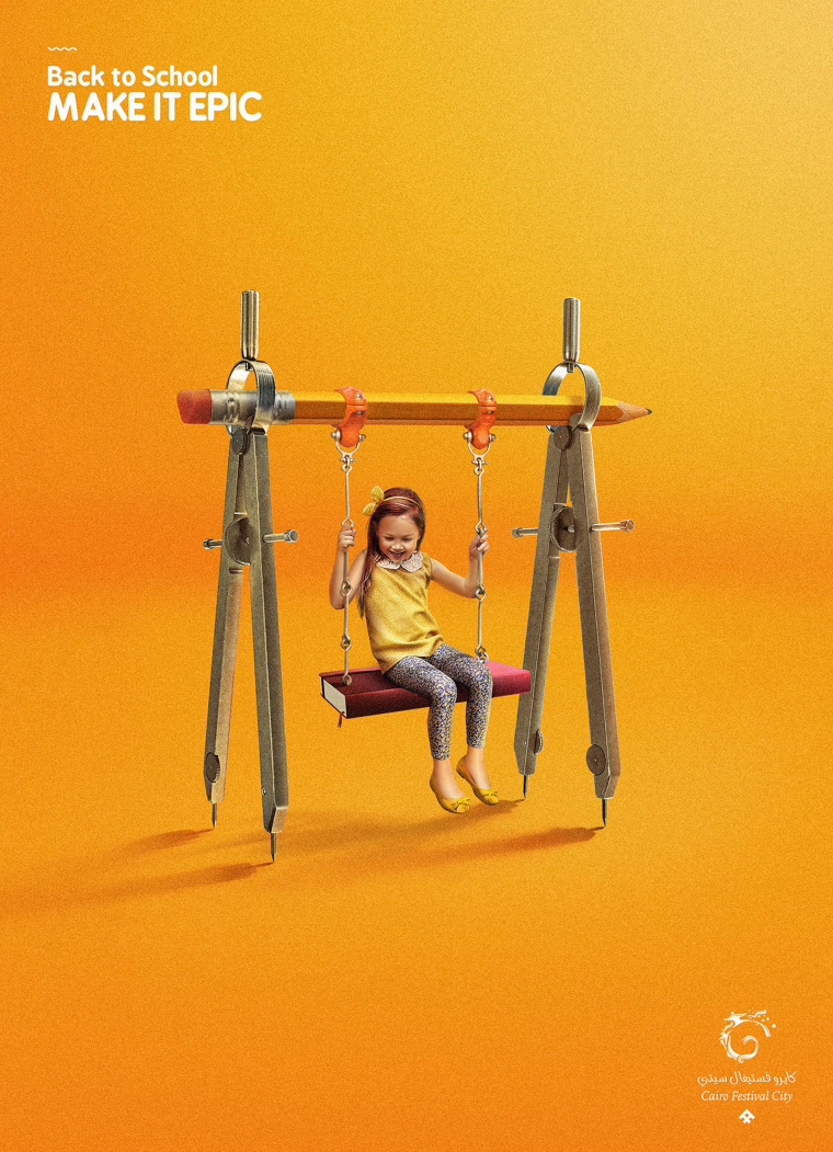 埃及Hub開羅城市廣場購物中心節(jié)日公益廣告創(chuàng)意設(shè)計(jì)”回到學(xué)校上學(xué)“-圓規(guī)篇