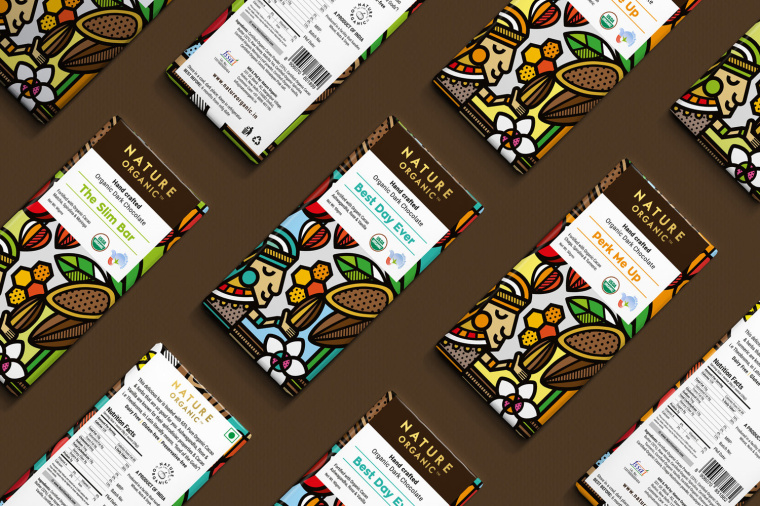 Nature Organic自然有機巧克力包裝設(shè)計,幾何插畫風驚艷設(shè)計 Nature Organic自然有機巧克力包裝設(shè)計,幾何插畫風驚艷設(shè)計
