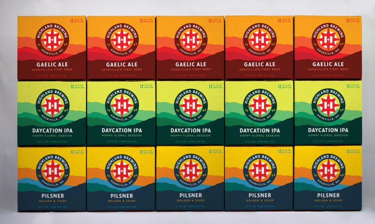 Highland Brewing啤酒包裝設計標志設計,字母“H”與指南針巧妙的融合 Highland Brewing啤酒包裝設計標志設計,字母“H”與指南針巧妙的融合