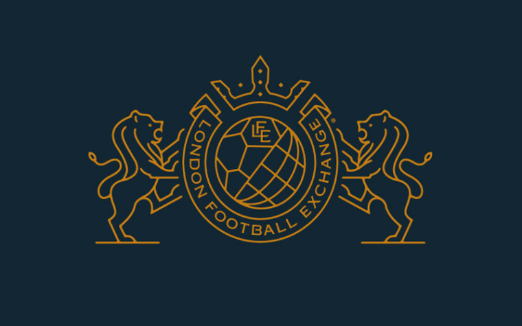 雙獅徽標(biāo)倫敦足球交易所logo設(shè)計-上海logo設(shè)計公司