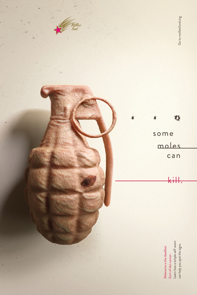 molliesfund預(yù)防黑色素瘤皮膚癌體檢平面創(chuàng)意廣告設(shè)計-手雷