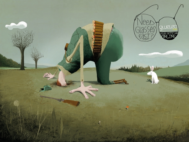 Gweleo 眼鏡商城搞怪幽默手法平面創(chuàng)意廣告設(shè)計-獵人