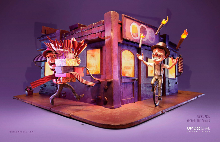 UMD緊急醫(yī)療護(hù)理平面廣告創(chuàng)意設(shè)計(jì)“相遇拐角處”卡通風(fēng)格插畫設(shè)計(jì)  UMD緊急醫(yī)療護(hù)理平面廣告創(chuàng)意設(shè)計(jì)“相遇拐角處”卡通風(fēng)格插畫設(shè)計(jì)