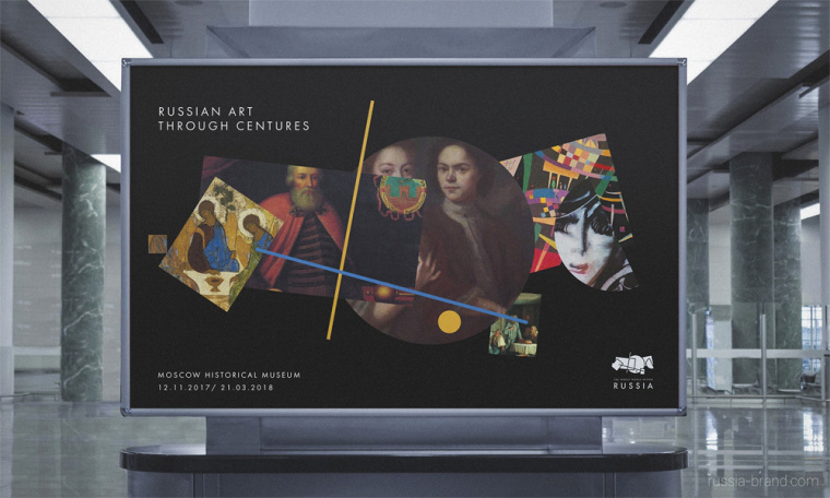 俄羅斯國家旅游品牌logo設(shè)計(jì)品牌VI形象設(shè)計(jì)，幾何俄羅斯地圖logo設(shè)計(jì)