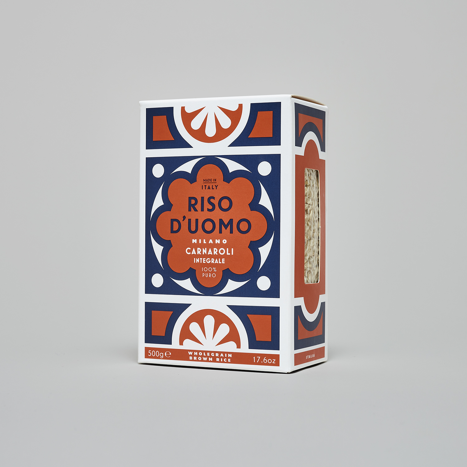 Riso D’uomo 大米包裝設計，華麗大理石地磚圖案靈感