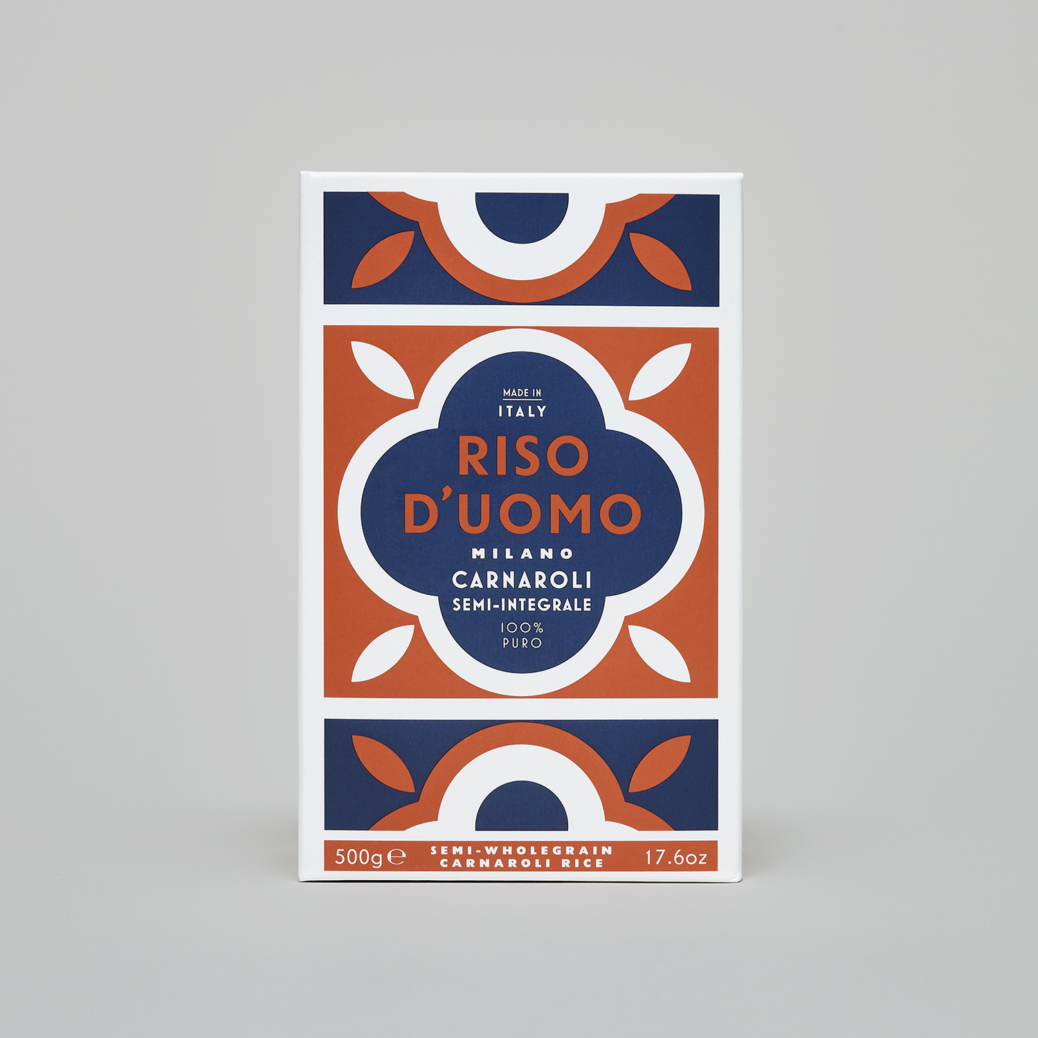 Riso D’uomo 大米包裝設計，華麗大理石地磚圖案靈感