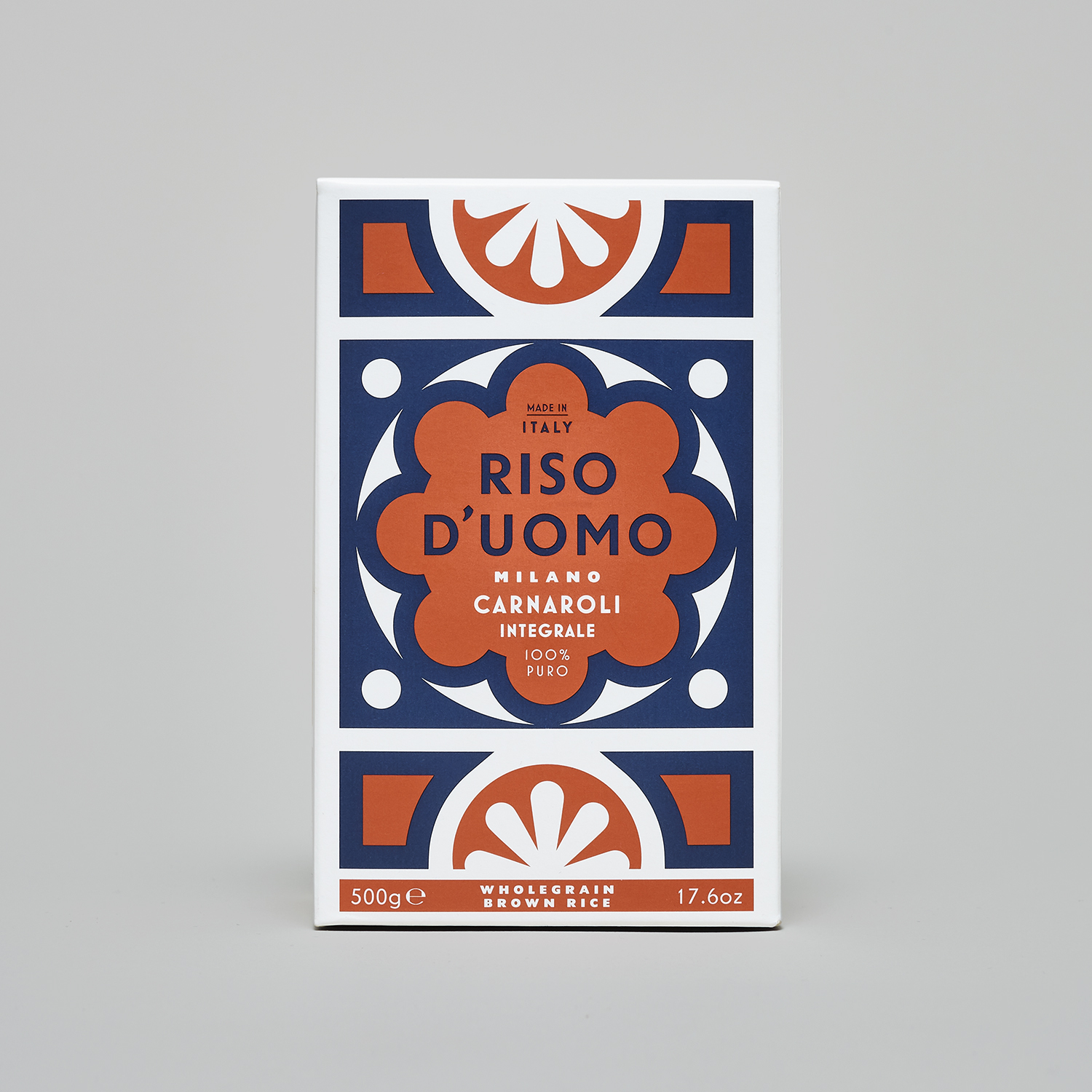 Riso D’uomo 大米包裝設計，華麗大理石地磚圖案靈感