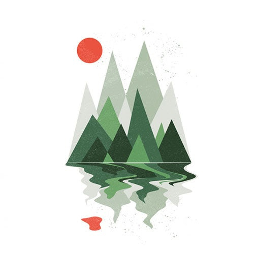 t恤幾何山圖形元素設(shè)計