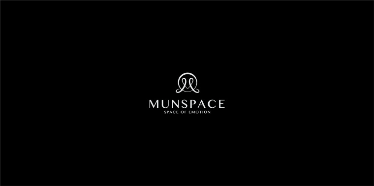 MUNSPACE咖啡（店）品牌形象設(shè)計logo設(shè)計，簡約心形符號+字母M