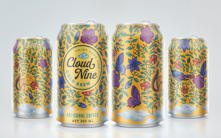 Cloud Nine 咖啡飲料手繪圖案設計-上海設計公司欣賞