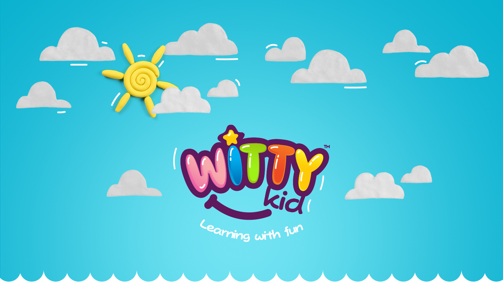 Witty kid 幼兒園創(chuàng)意品牌設(shè)計logo設(shè)計，星星+笑臉+氣球