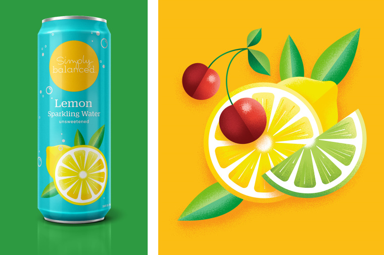 Simply Balanced 氣泡水果汁創(chuàng)意包裝設(shè)計(jì)，形成絢麗多彩的水果世界