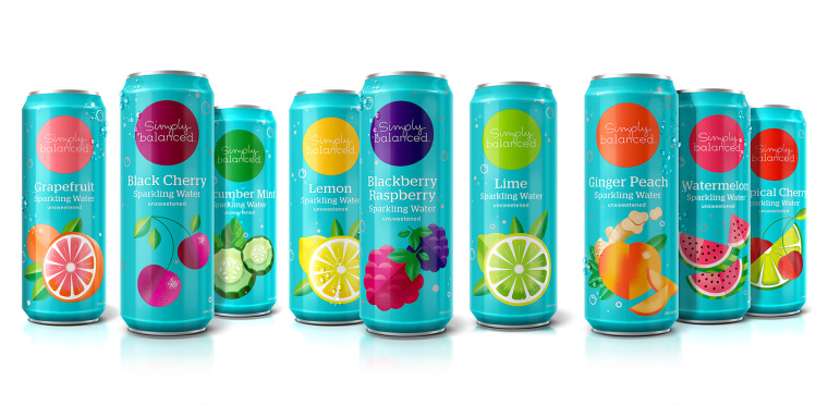 Simply Balanced 氣泡水果汁創(chuàng)意包裝設(shè)計(jì)，形成絢麗多彩的水果世界