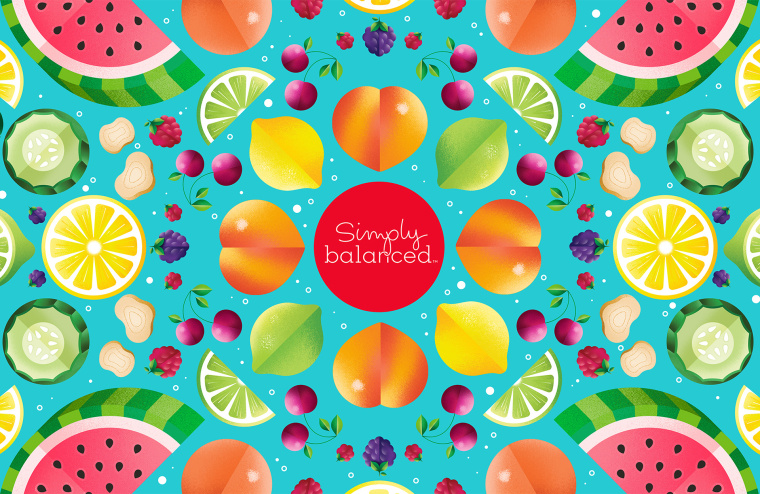 Simply Balanced 氣泡水果汁創(chuàng)意包裝設(shè)計(jì)，形成絢麗多彩的水果世界