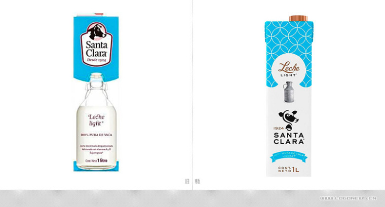 Santa Clara 乳制品品牌形象與標志重塑設計-新舊包裝設計對比 Santa Clara 乳制品品牌形象與標志重塑設計-新舊包裝設計對比