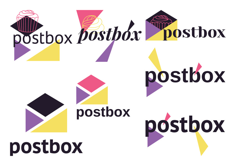 Postbox 手工甜品店品牌視覺(jué)形象VI設(shè)計(jì)“時(shí)尚色塊”元素
