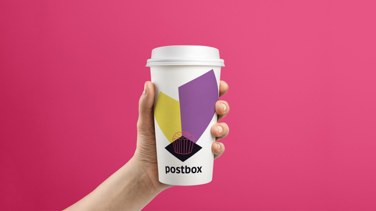 Postbox 手工甜品店品牌視覺(jué)形象VI設(shè)計(jì)“時(shí)尚色塊”元素-杯子設(shè)計(jì)