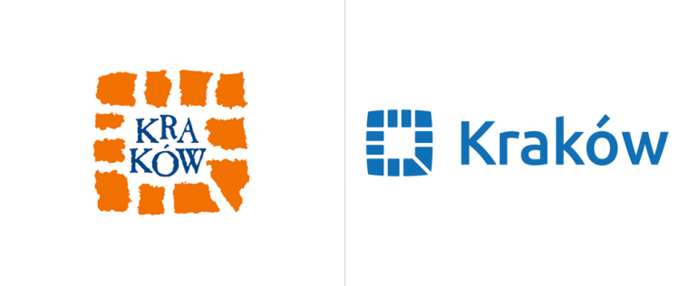 Kraków城市新品牌形象VI設(shè)計(jì)標(biāo)志logo設(shè)計(jì)，從城市地圖中抽取的形狀