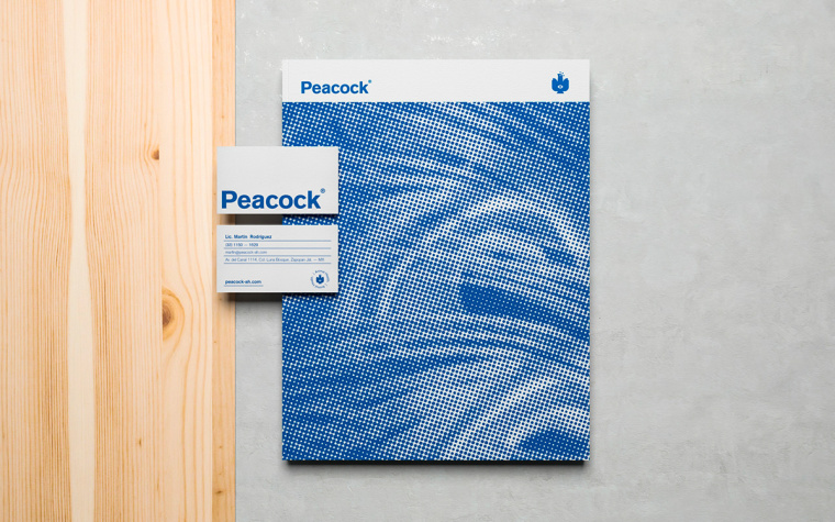 Peacock獸醫(yī)藥物品牌形象VI設(shè)計logo設(shè)計，孔雀的矢量化圖案