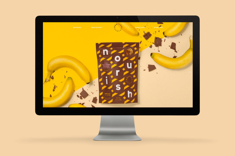 Nourish健康零食食品品牌包裝設(shè)計(jì)，色彩斑斕的條紋色塊來傳遞樂趣