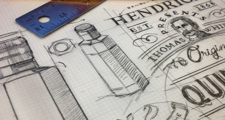 Hendrick''''s Quinetumlogo設(shè)計草圖-上海logo設(shè)計公司
