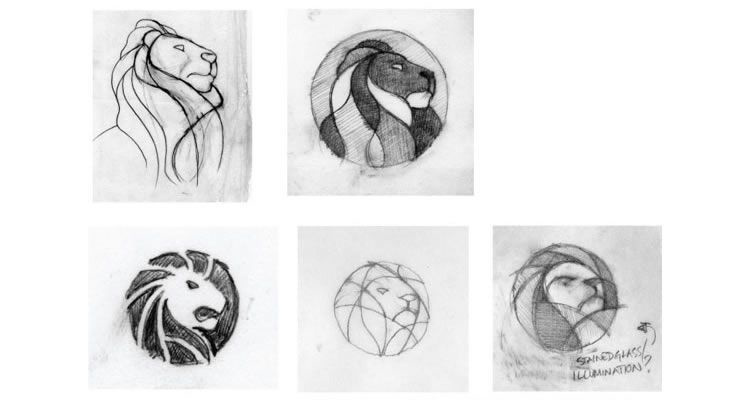 紐約公共圖書館（NYPL） 獅子logo草圖設(shè)計-上海logo設(shè)計公司