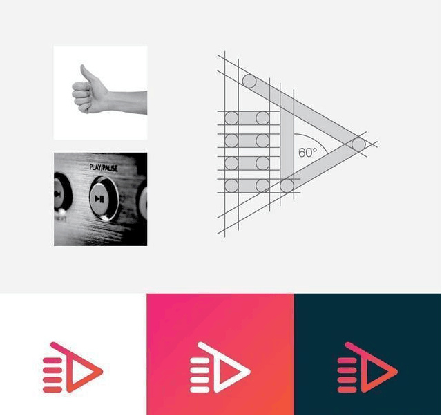 logo設(shè)計過程圖示揭示logo設(shè)計靈感-三角形手播放音樂logo設(shè)計 logo設(shè)計過程圖示揭示logo設(shè)計靈感-三角形手播放音樂logo設(shè)計