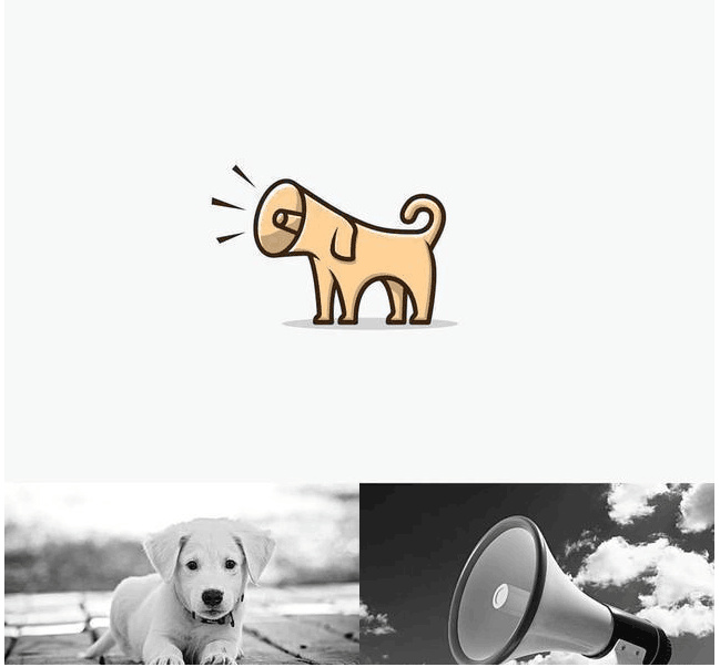 logo設(shè)計過程圖示揭示logo設(shè)計靈感-喇叭小狗logo設(shè)計靈感 logo設(shè)計過程圖示揭示logo設(shè)計靈感-喇叭小狗logo設(shè)計靈感