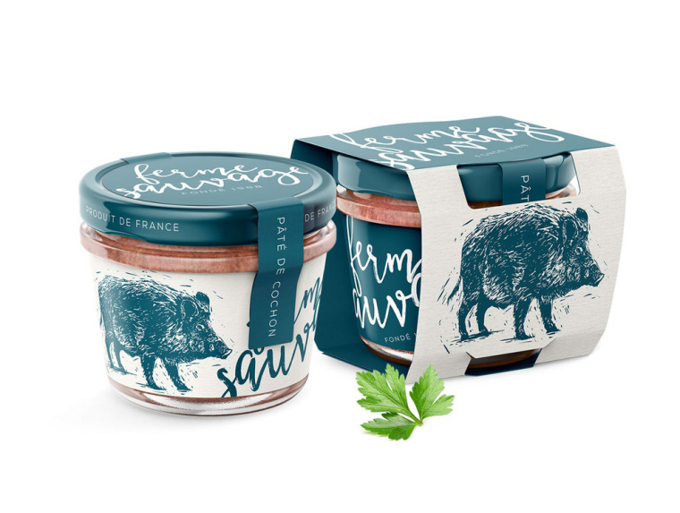 法式Paté肉醬包裝設(shè)計(jì)，運(yùn)用生動的野豬插畫設(shè)計(jì)
