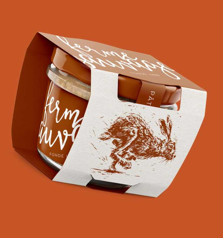 法式Paté肉醬包裝設(shè)計(jì)，運(yùn)用生動的兔子插畫設(shè)計(jì)