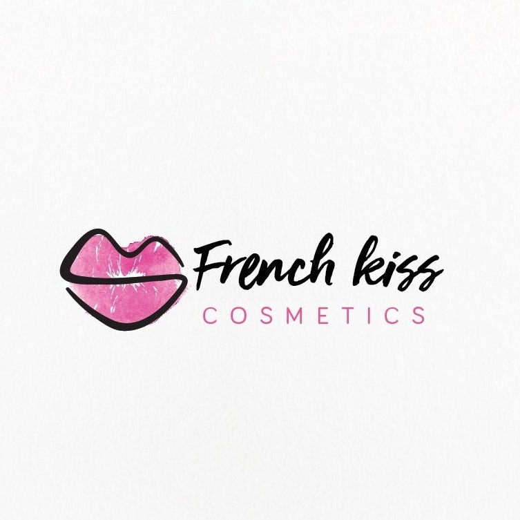 French Kiss化妝品嘴唇水彩標(biāo)志設(shè)計(jì)