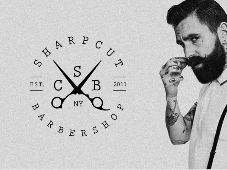 Sharpcut理發(fā)店標(biāo)志設(shè)計