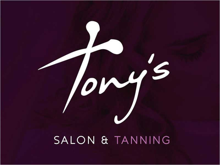 Tony''''s - Salon＆Tanning美發(fā)沙龍標(biāo)志設(shè)計