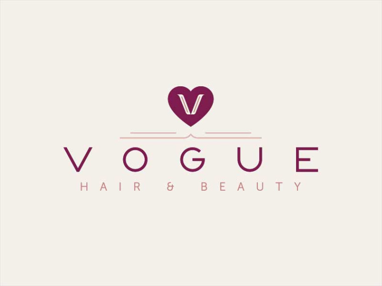 Vogue Hair＆Beauty 美容美發(fā)沙龍創(chuàng)意標(biāo)志設(shè)計