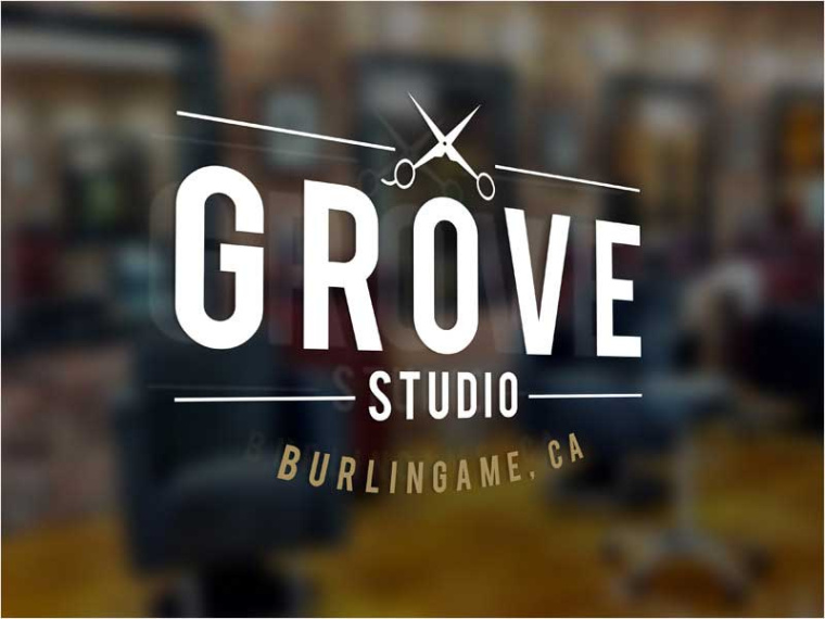 Grove Studio 美發(fā)沙龍創(chuàng)意標(biāo)志設(shè)計