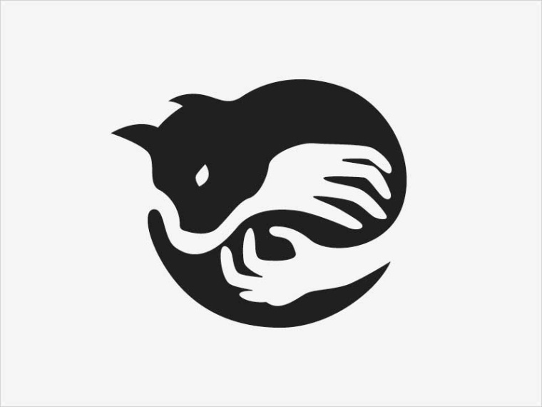 動物擁抱標(biāo)志設(shè)計