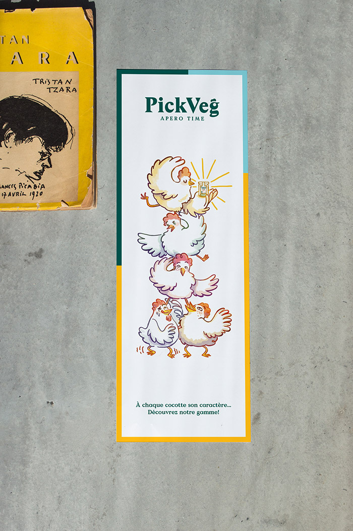 PickVeg 開胃咸菜休閑食品品牌，減輕生活壓力的小雞嘻哈插畫風(fēng)格