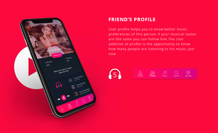 YONO.MP3音樂app程序界面UI設(shè)計，充滿了動感、時尚與酷的味道